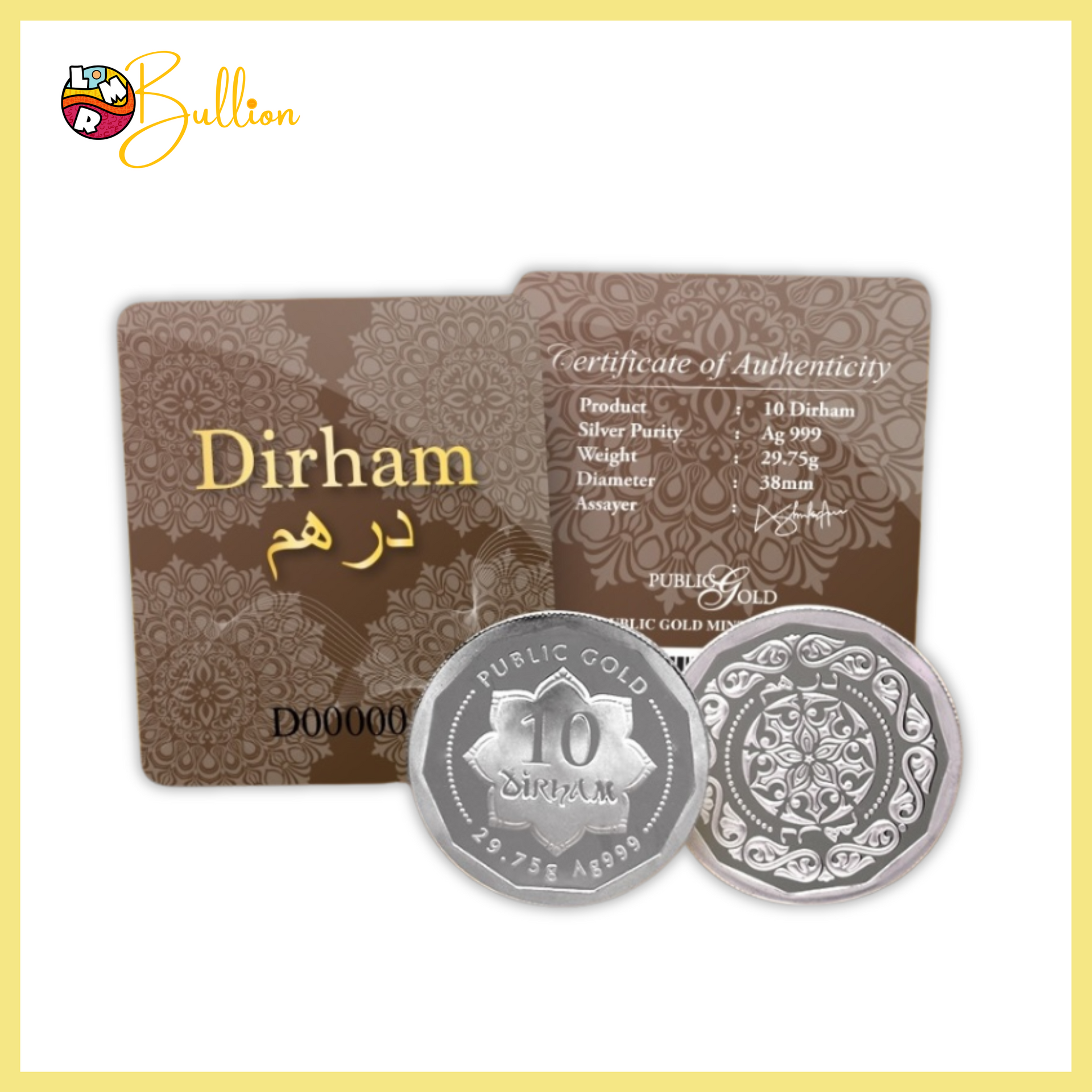 [PRE-ORDER] 10 Dirham 29.75g Public Silver