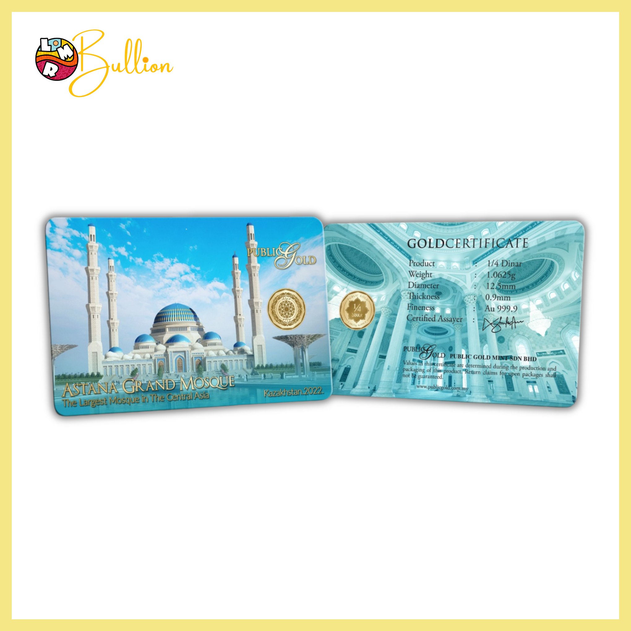 1/4 Dinar 1.0625g PG - Astana Grand Mosque