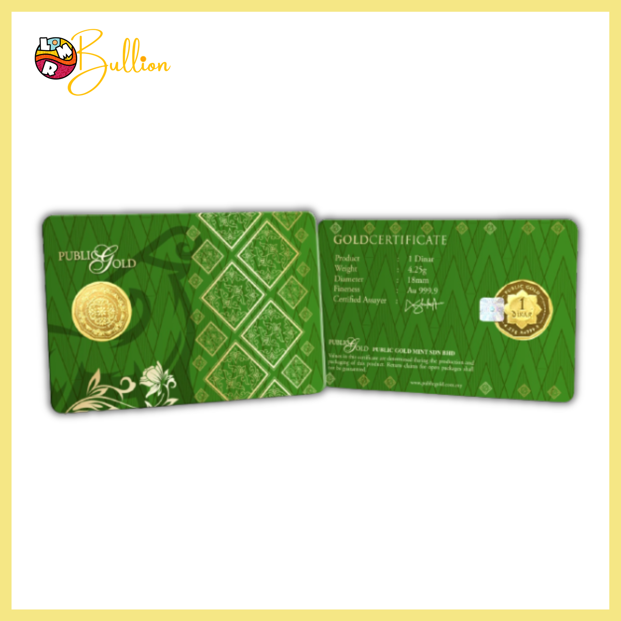 1 Dinar 4.25g PG - Card