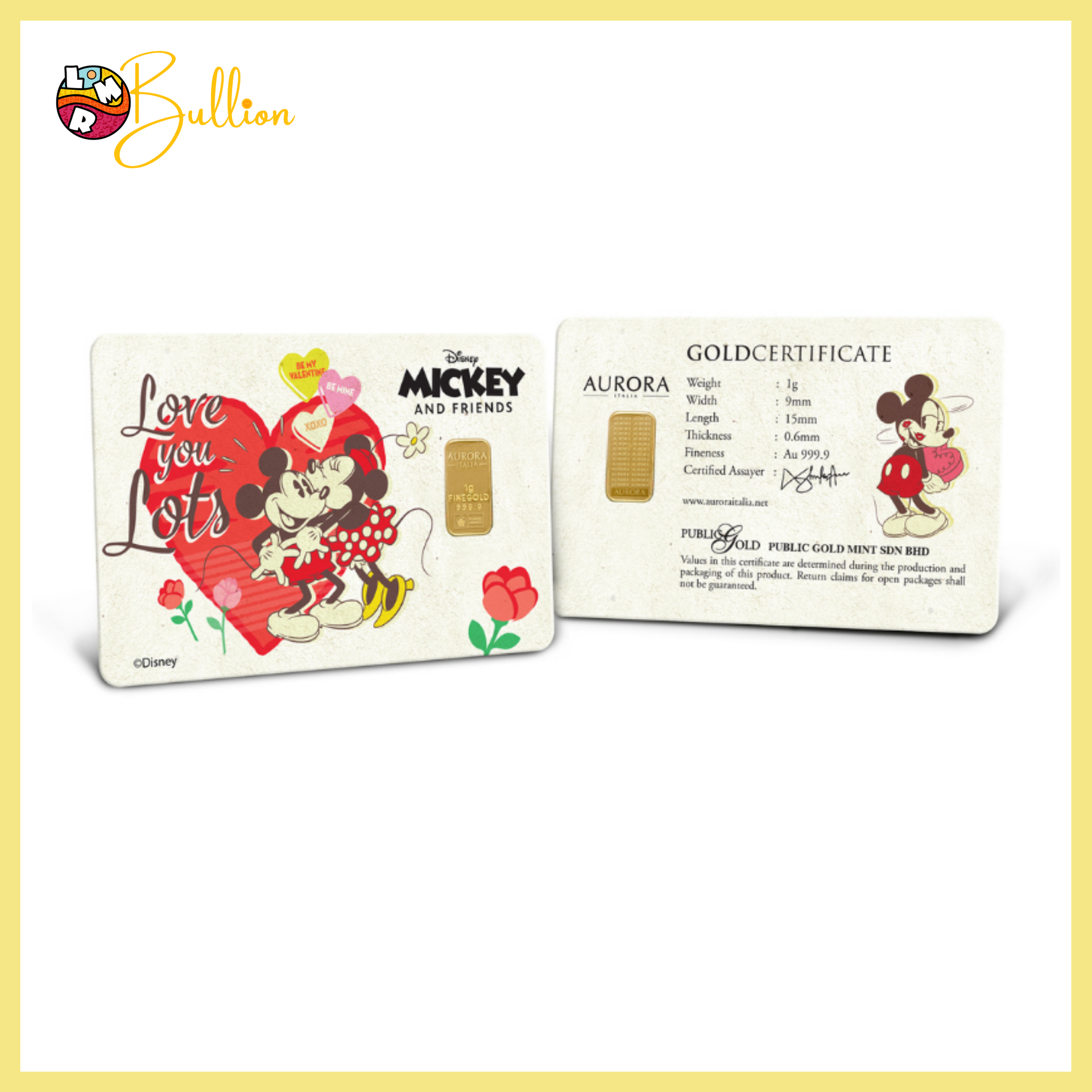 1g PG - Mickey & Minnie Valentine (Au999.9)