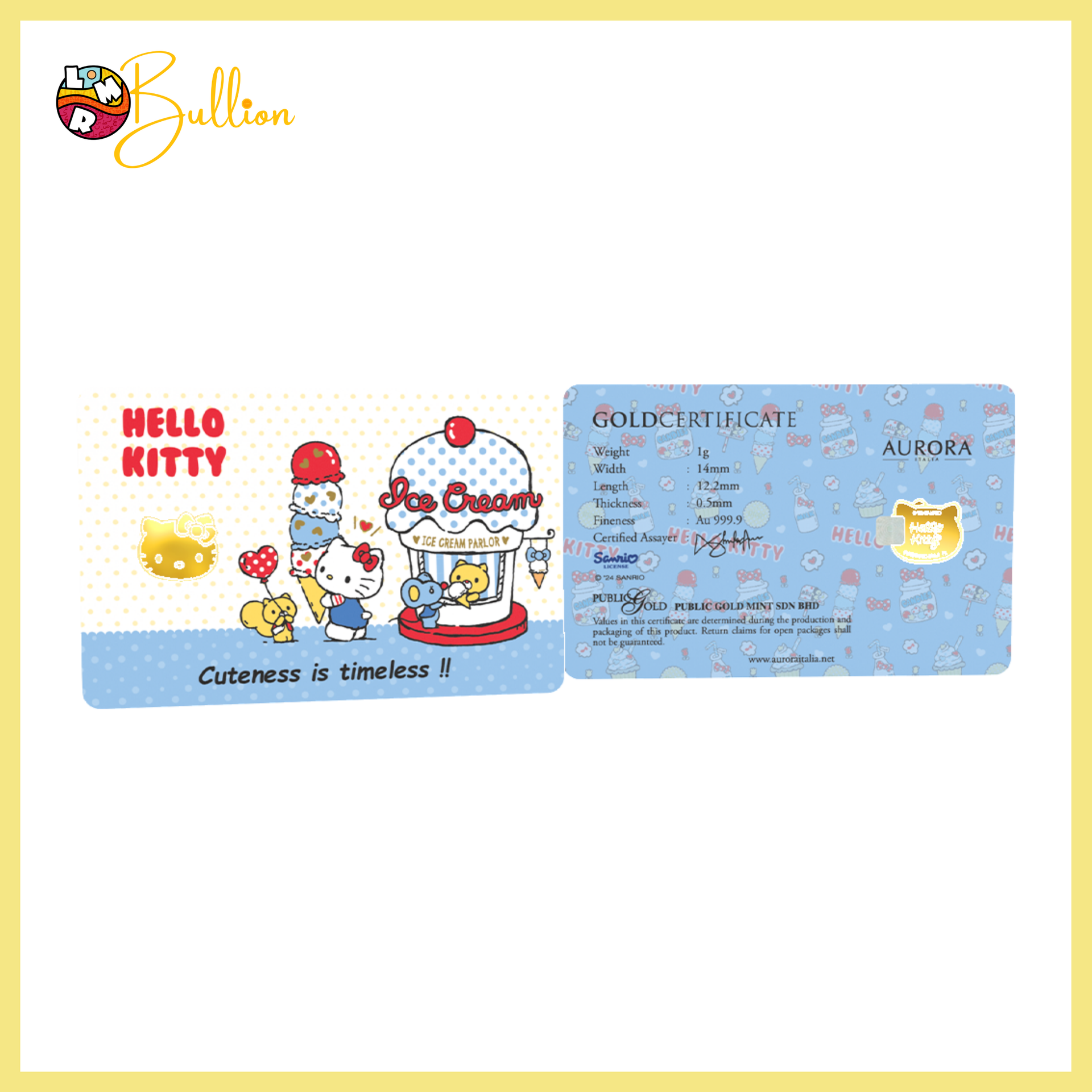 1g PG - Sanrio Hello Kitty Ice Cream (Au999.9)
