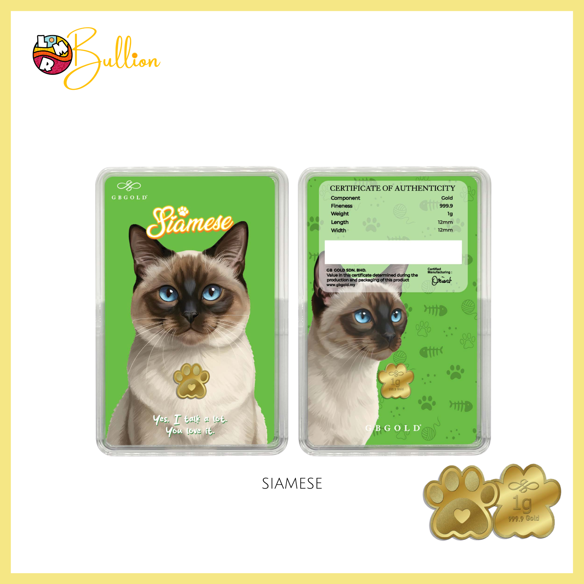 1g GB Cat Siamese (Au999.9)