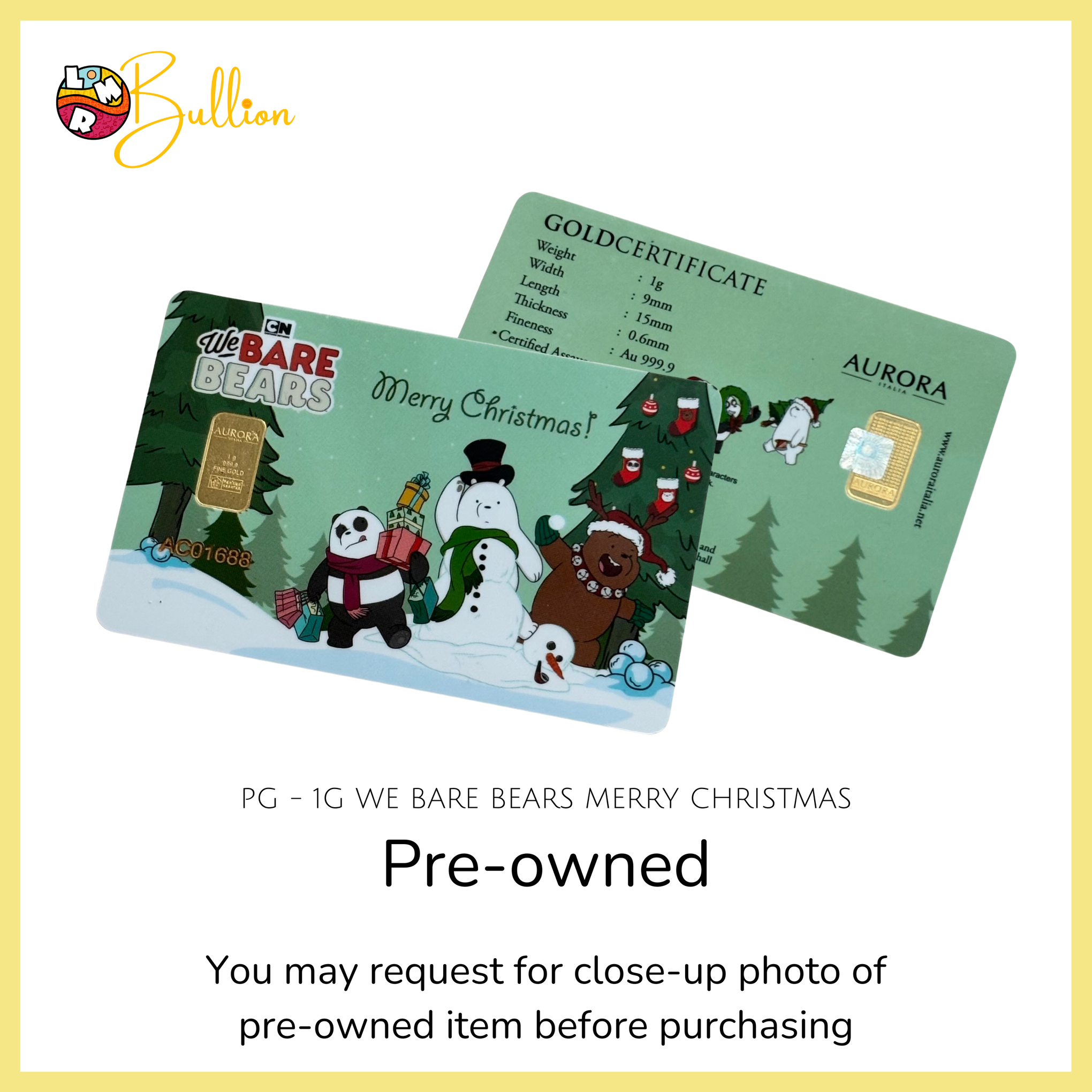 [PRE-OWNED] 1 gram PG - We Bare Bears Merry Christmas