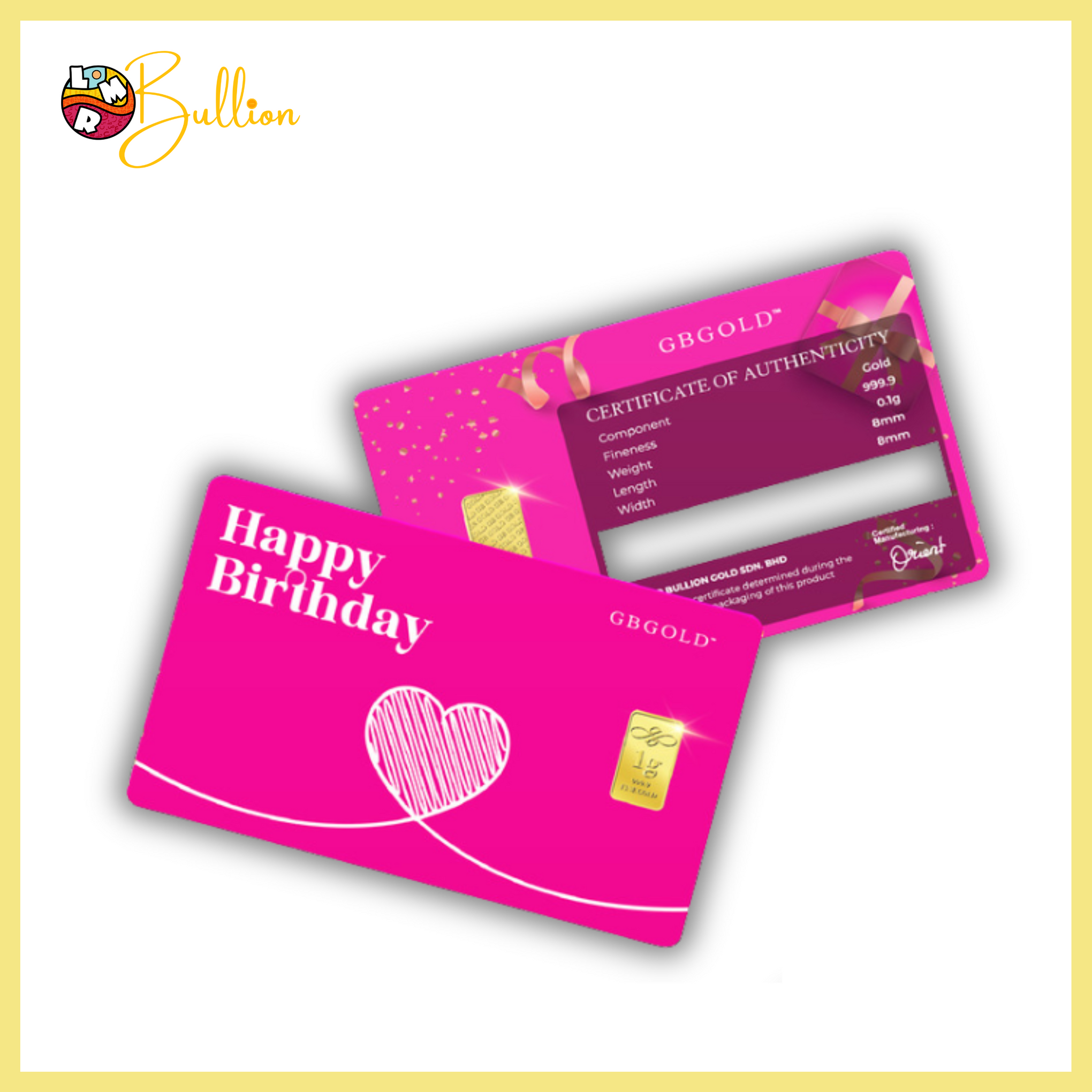 1g GB Happy Birthday (Hot Pink) (Au999.9)