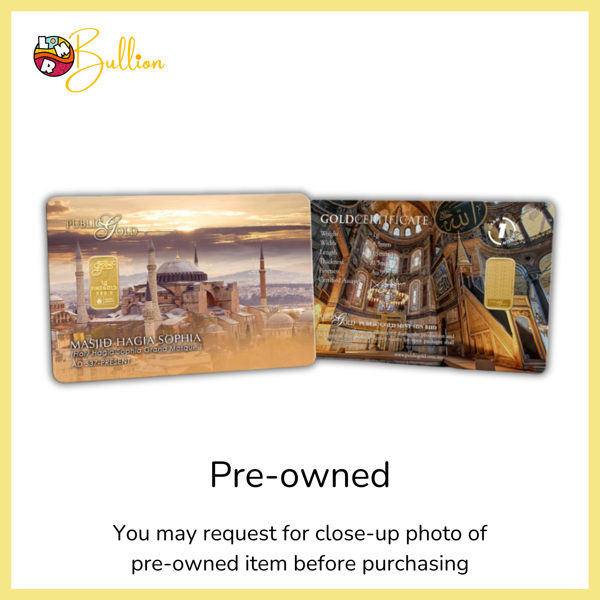 [PRE-OWNED] 1 gram Masjid Hagia Sophia - Card (Good Condition)