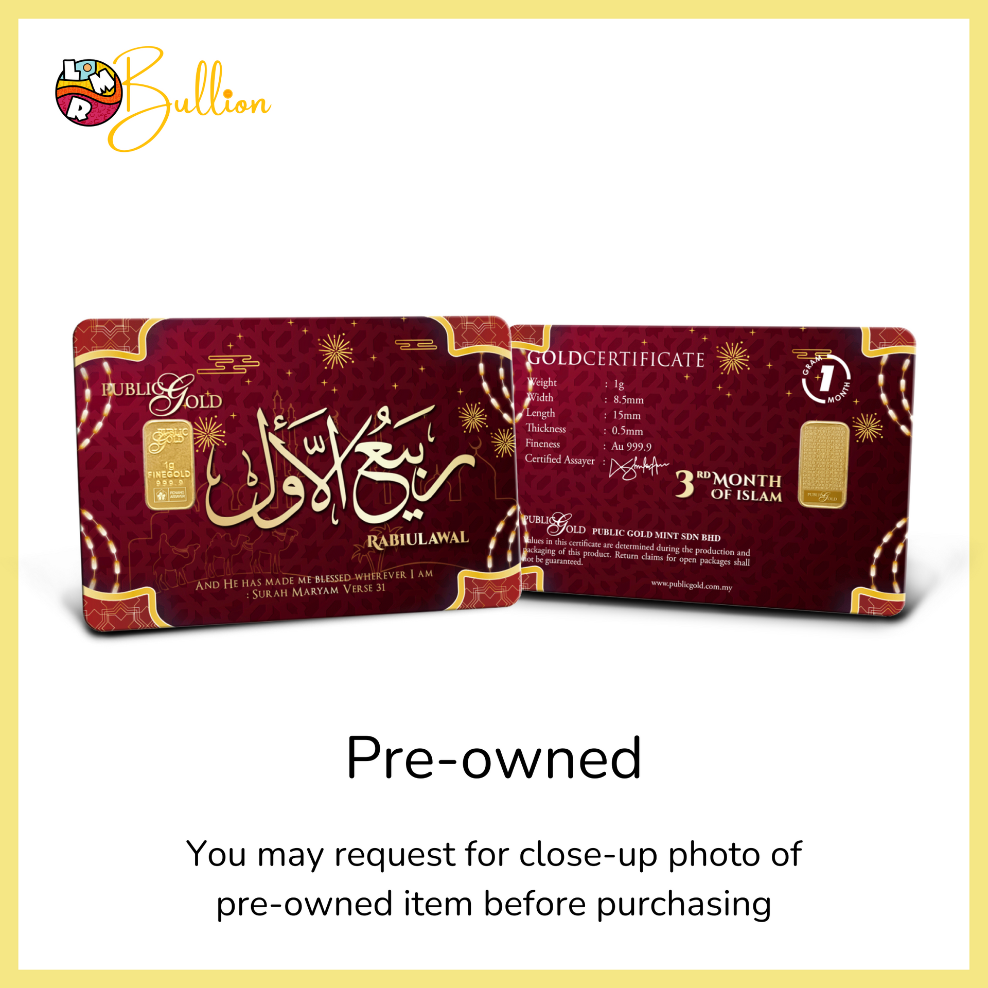 [PRE-OWNED] 1 gram Rabiulawal - Card (Good Condition)