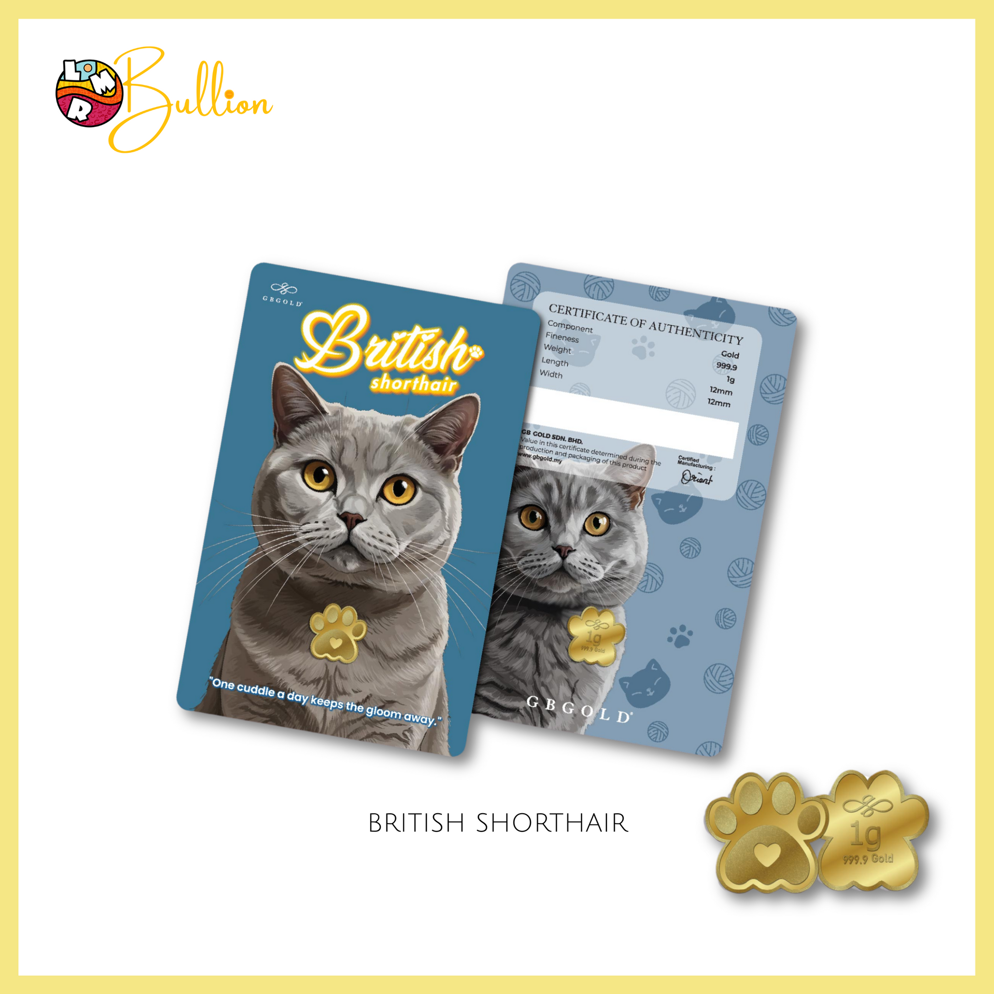 1g GB Cat British Shorthair (Au999.9)