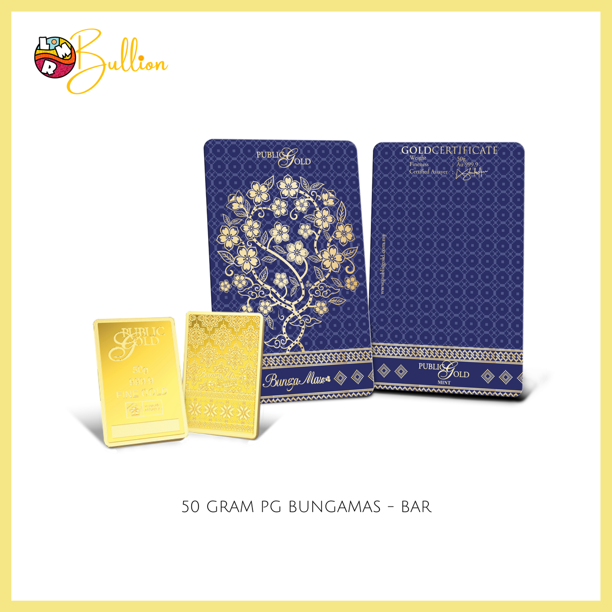 (PRE-ORDER) 50g PG Bungamas - Bar (Au999.9)