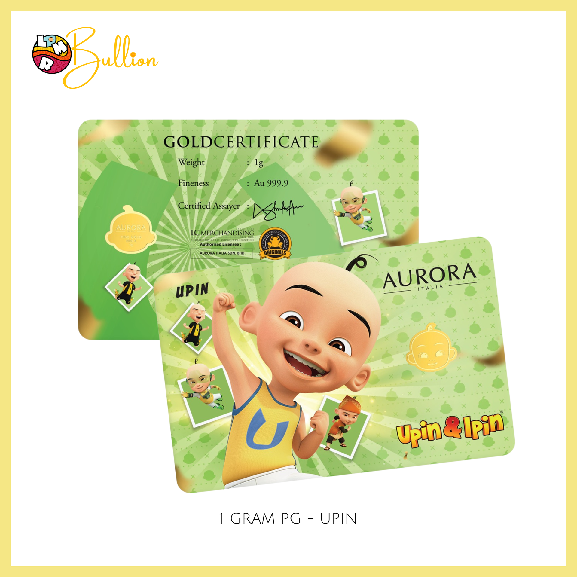 1g PG Upin & Ipin - Upin Green (Au999.9)