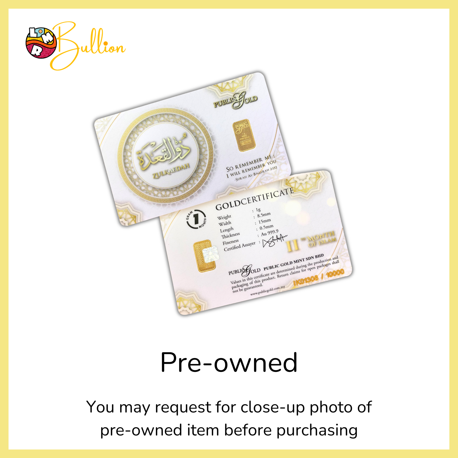 [PRE-OWNED] 1 gram Zulkaedah - Card (Good Condition)