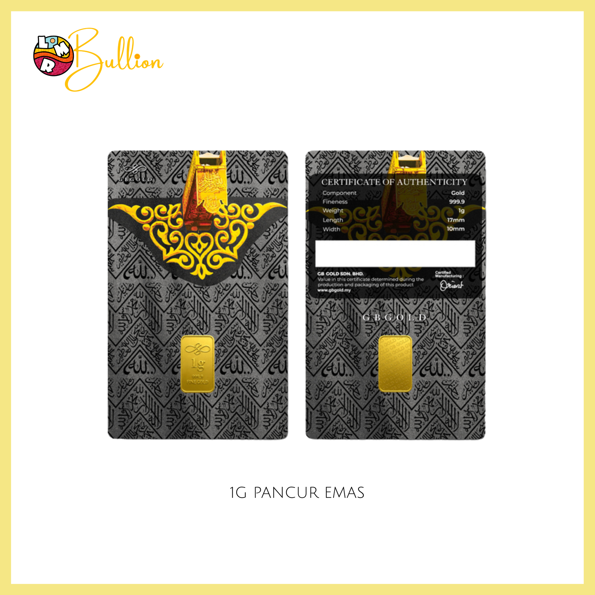 1g GB Kaabah Series - Pancur Emas (Au999.9)