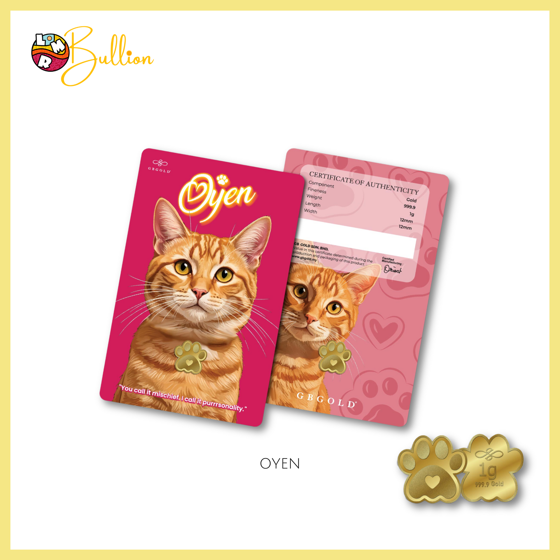 1g GB Cat Oyen (Au999.9)