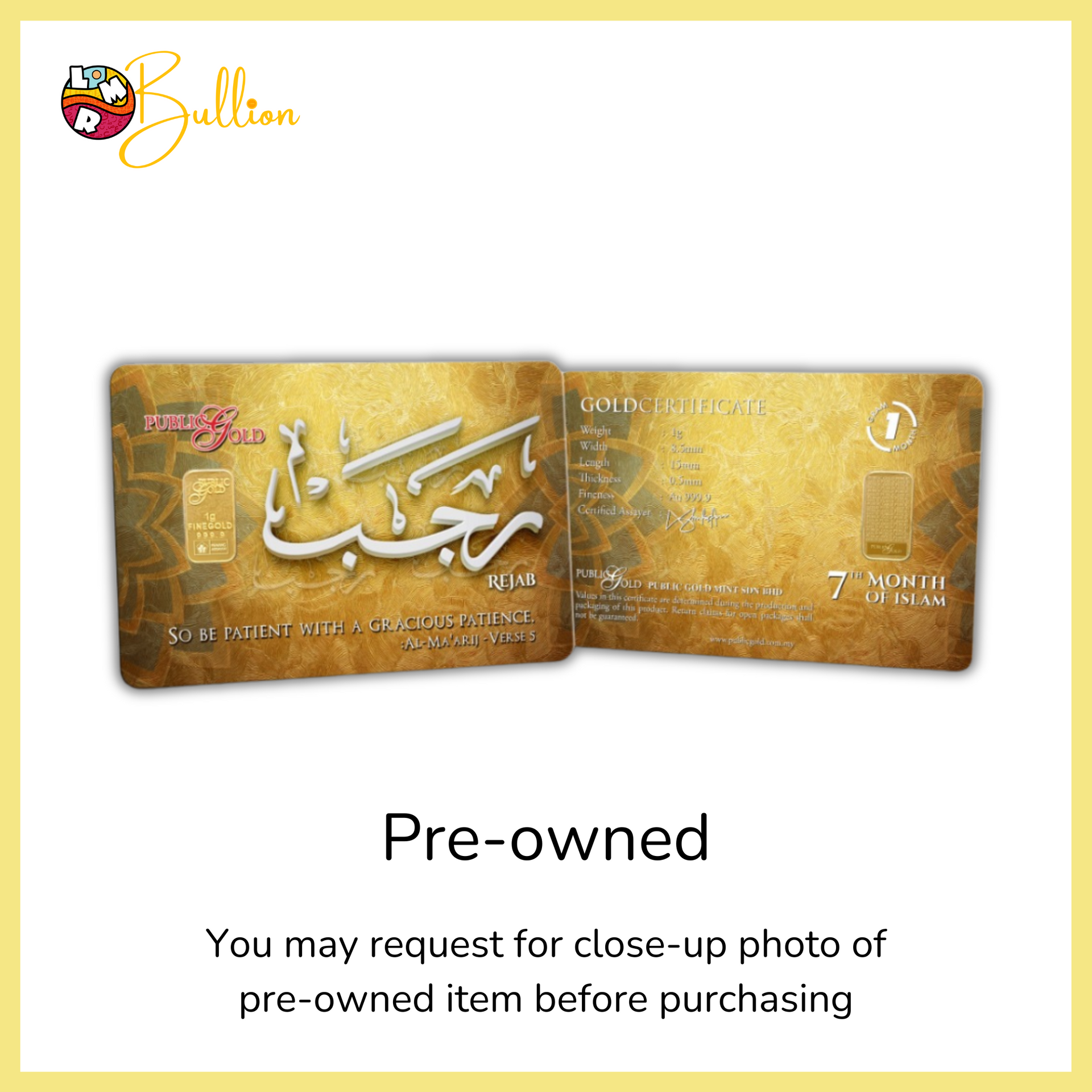 [PRE-OWNED] 1 gram Rejab - Card (Good Condition)