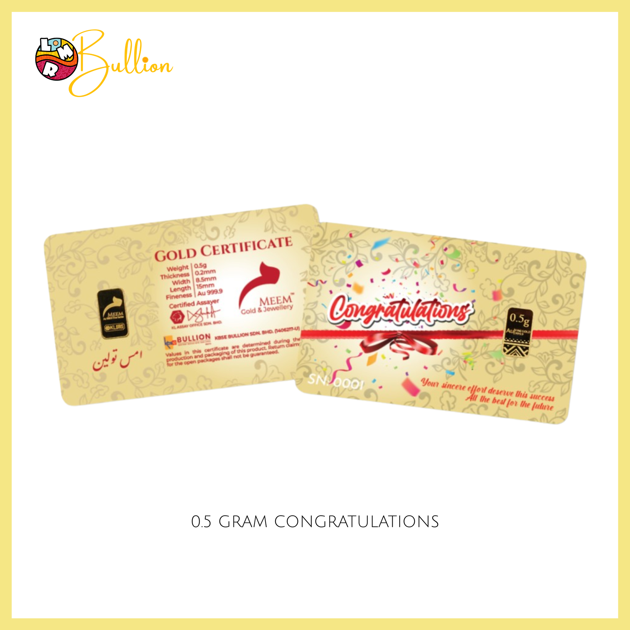 0.5g Meem Congratulations (Au999.9)