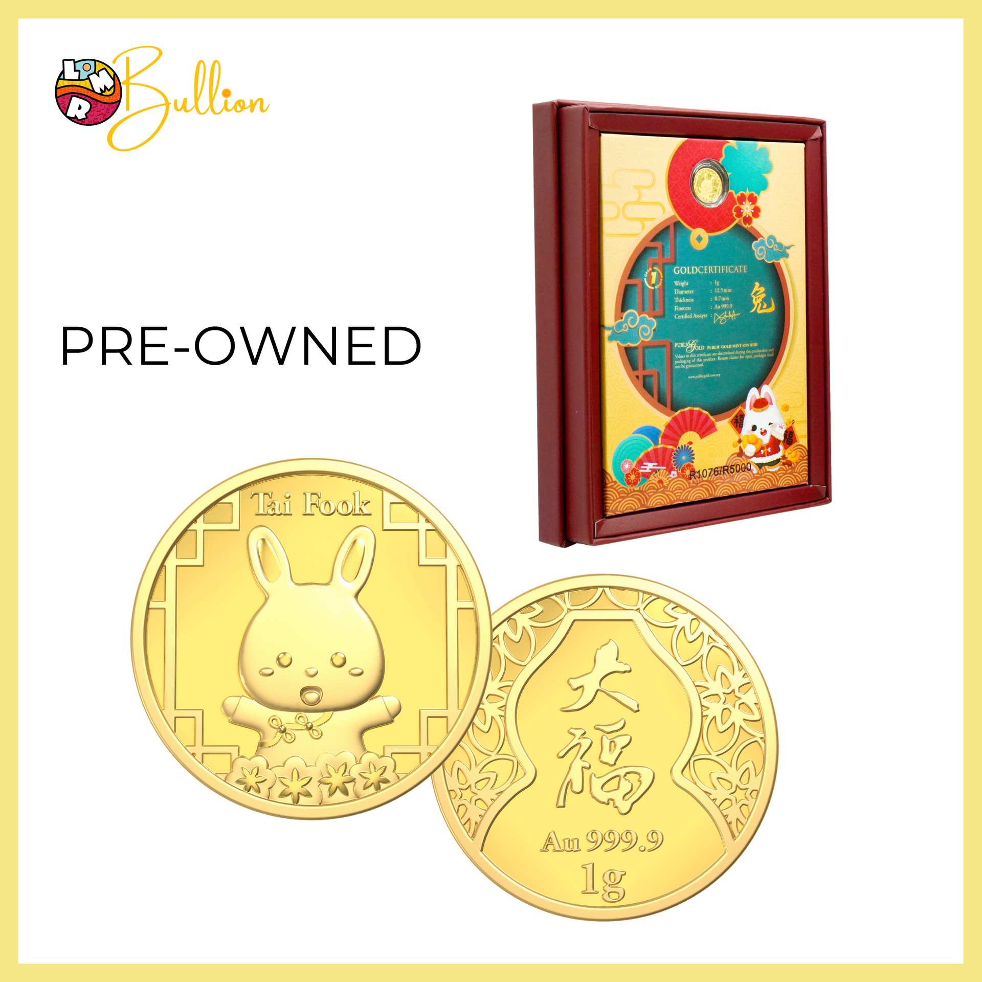 [PRE-OWNED] 1g PG - Zodiac Rabbit Gold Coin